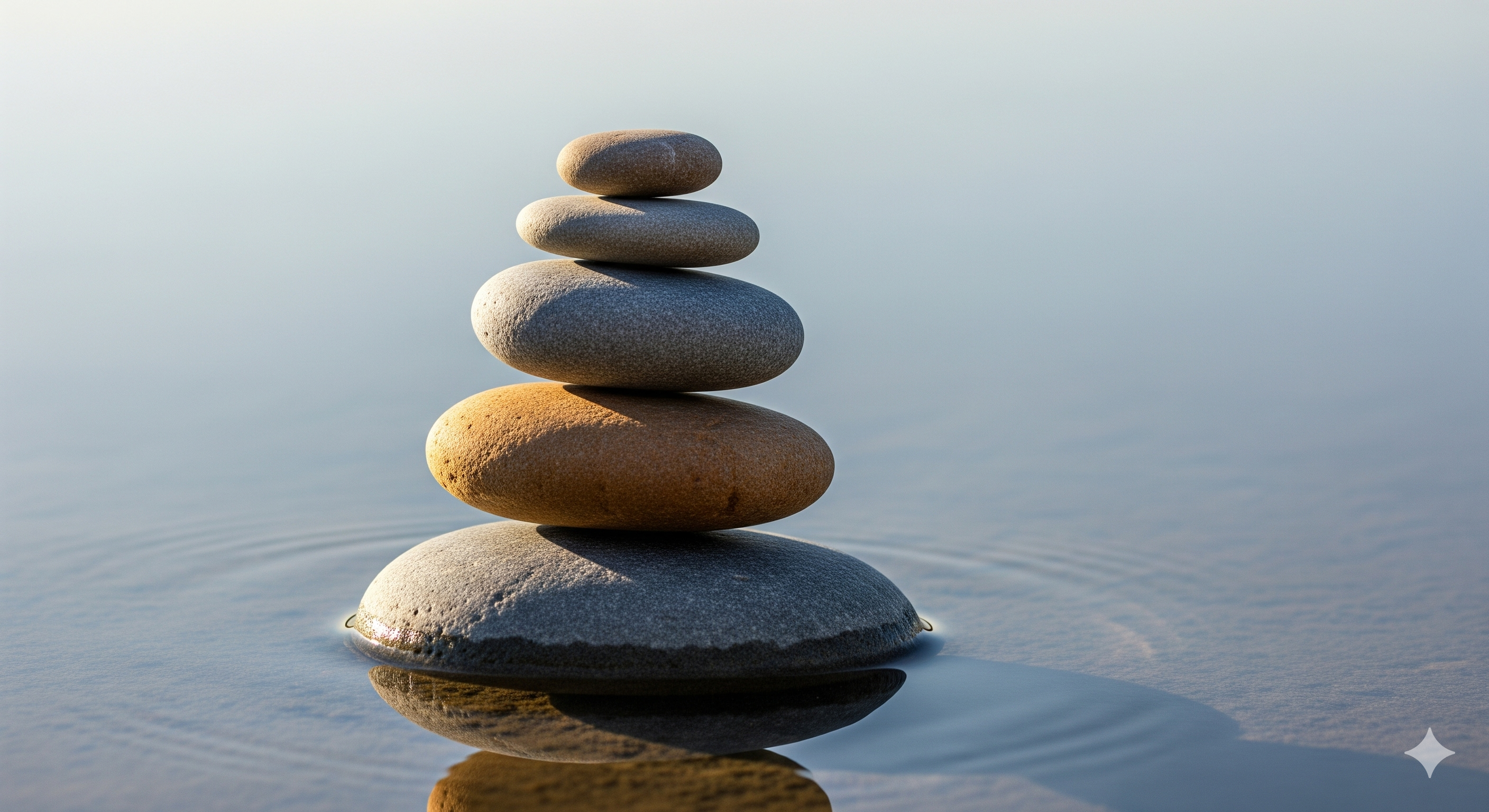 Peaceful stones in water